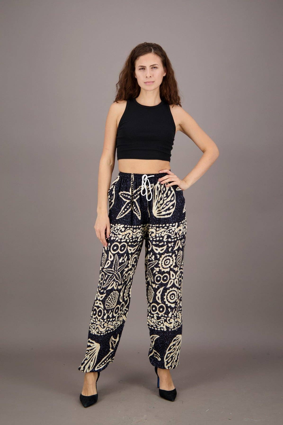 Colores surtidos Pantalones de resort con estampado de estrellas de mar y estrellas de mar THP-9172 de venta al por mayor en Faire20