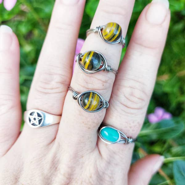 Stainless Steel Crystal Ring for wholesale by Mirabella Moon Market