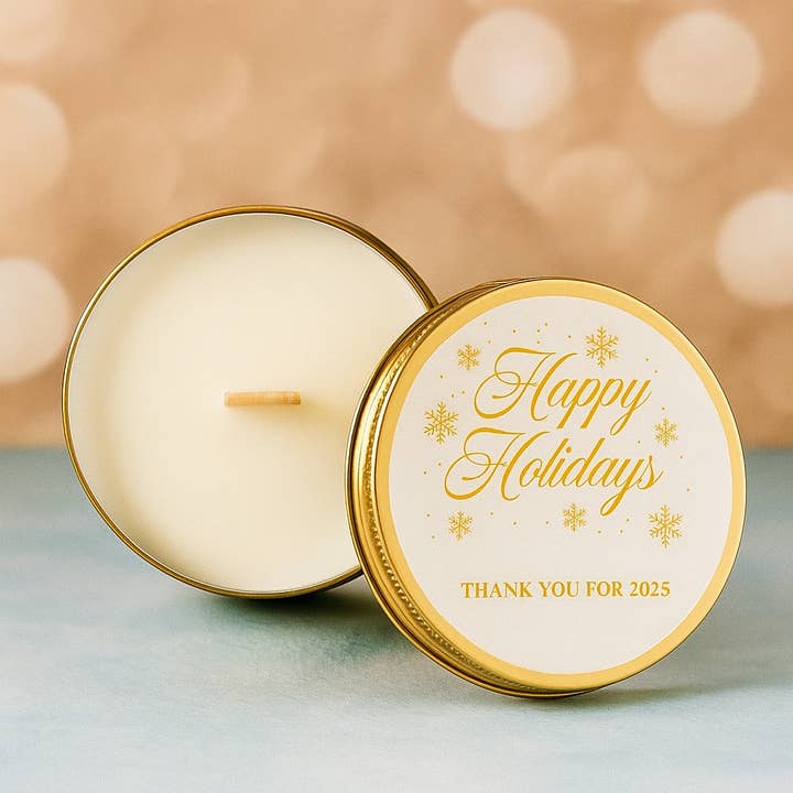 4oz Travel Candle Tin | Holiday & Winter Collection for wholesale by Flame2scent Candle Co.