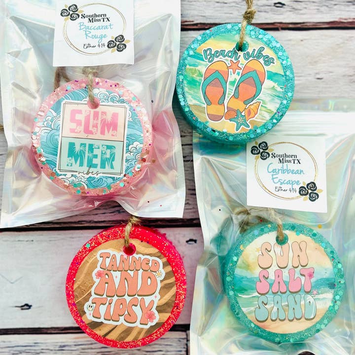 Wholesale - BEACH VIBES Car Freshies   for wholesale by Southern Miss Tx