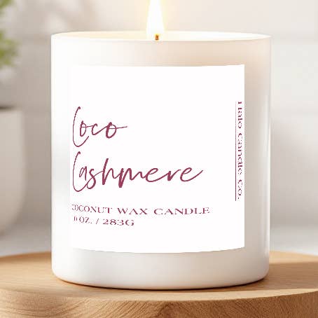 Coco Cashmere Candle – 10 oz | Coconut Wax, Creamy Cocoa & Cashmere Musk for wholesale by Halo Candle Co.