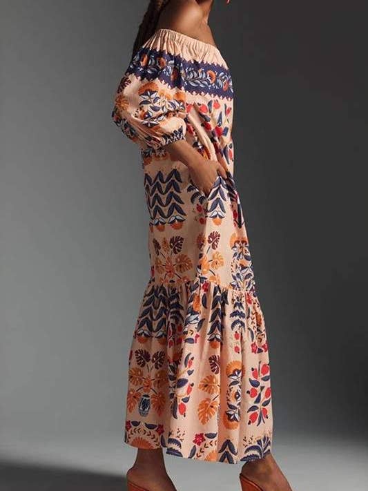 elegant floral tiered dress for wholesale by Queen Fashion