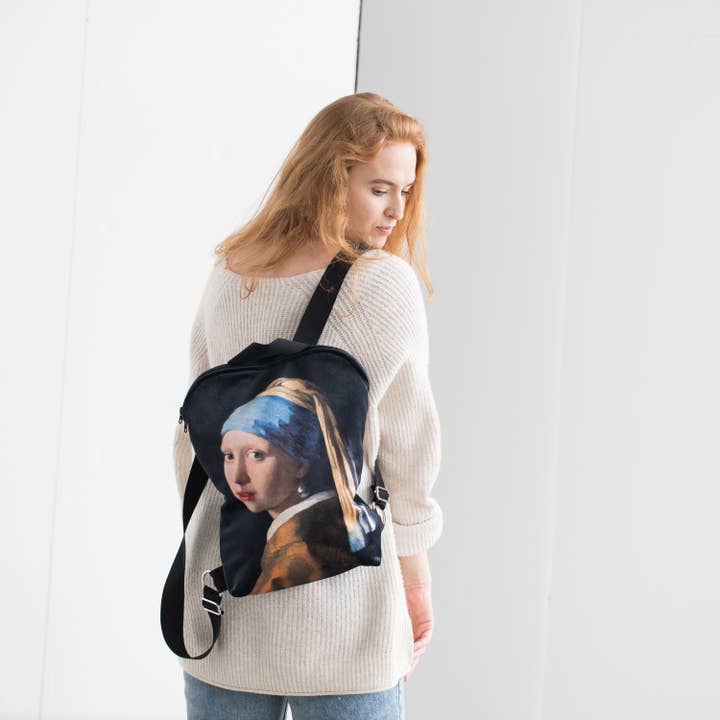 Mochila pequeña Johannes Vermeer «Girl with a Pearl Earring» para venta al por mayor de Pitextile