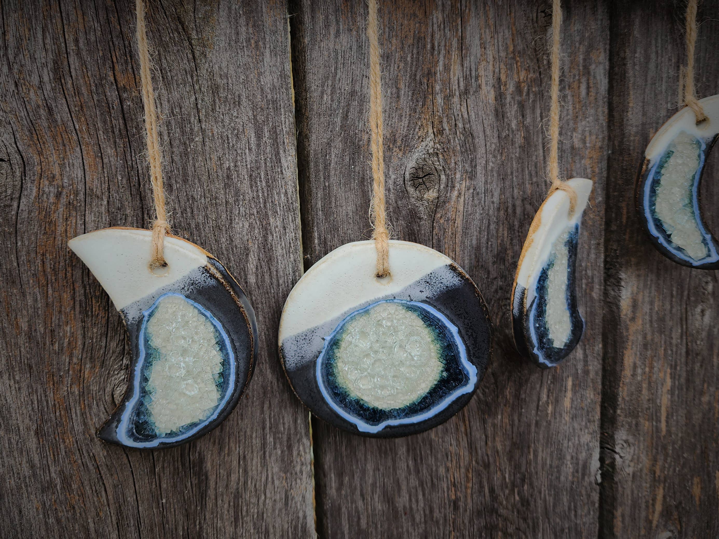 Dock 6 Pottery - Wholesale Wall Accent - Moon Phase Wall Hanging, Handmade Birch Wood Boho Decor3