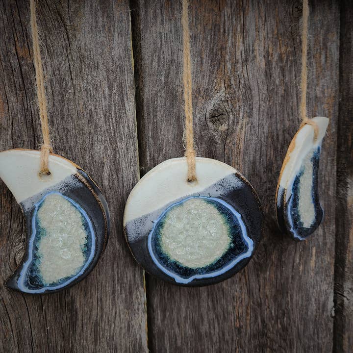 Dock 6 Pottery - Wholesale Wall Accent - Moon Phase Wall Hanging, Handmade Birch Wood Boho Decor3