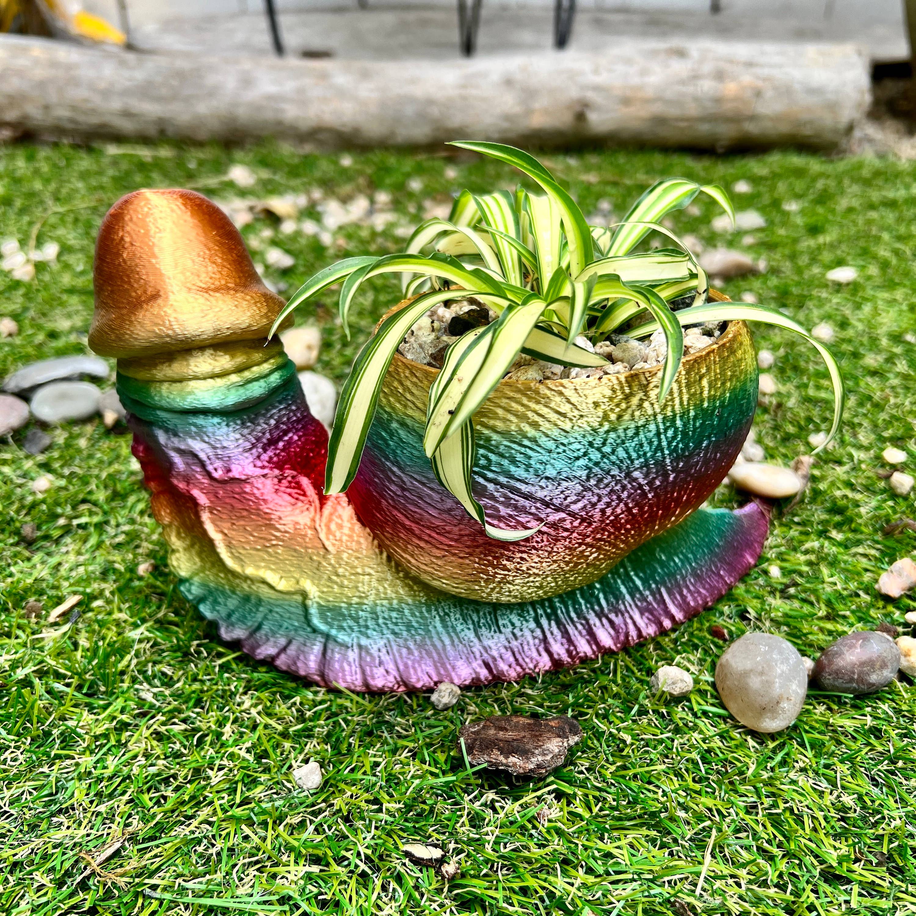 NumanPrints - Wholesale Gag gift/novelty gift - Snail Dick Planter Penis 3D Printed Tortoise Dickasaurus4