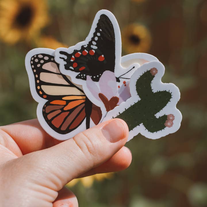 Cactus Sticker, 1.7"x2" for wholesale by Nature & Hound Designs