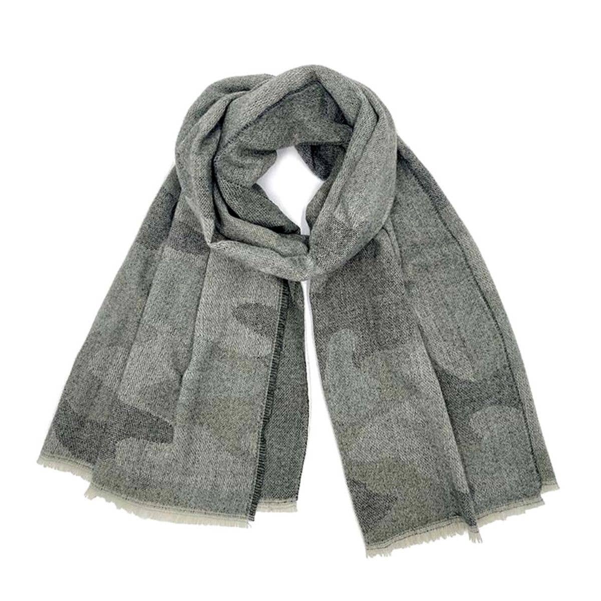 PinktownUSA - Wholesale Scarf - Women's - Faded Gray Camo Print Scarf0