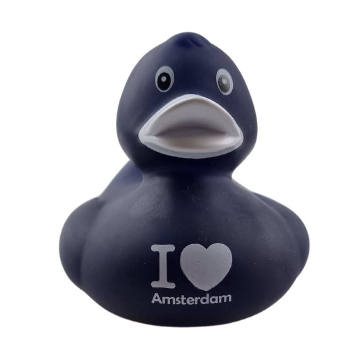 Rubber Duck - I Love Amsterdam - Blue 8cm for wholesale by TRAAGOODS.COM