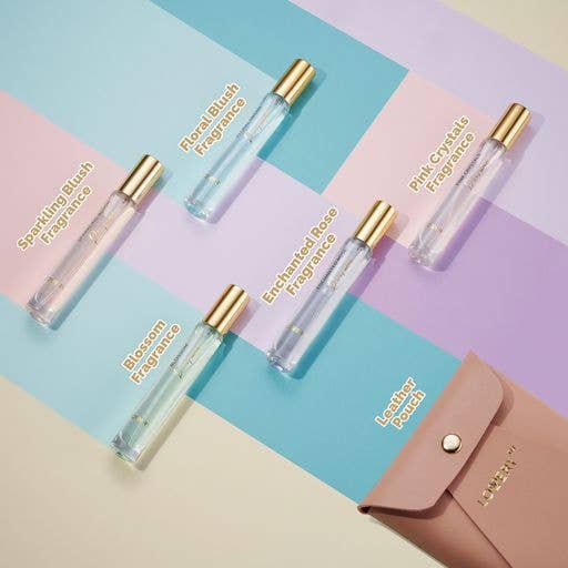 Lovery - Wholesale Perfume Gift Set - Set of 5 Perfumes, Clean Eau de Perfume with Leather Pouch (
