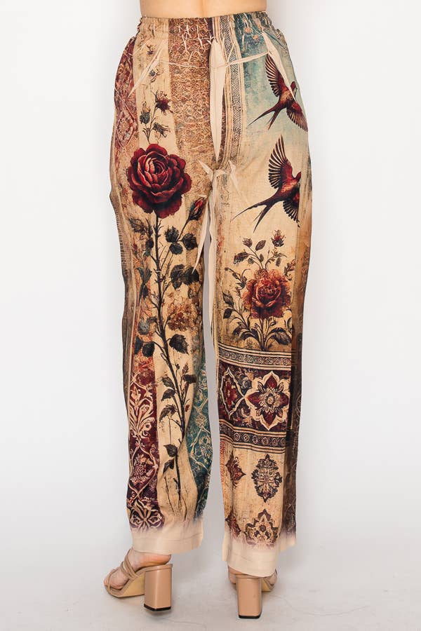 UCCELLO VINTAGE Pantaloni in Pizzo Patchwork Rilassati con Coulisse Elastica - 4703TP VINT BIRD in vendita all'ingrosso su Faire3