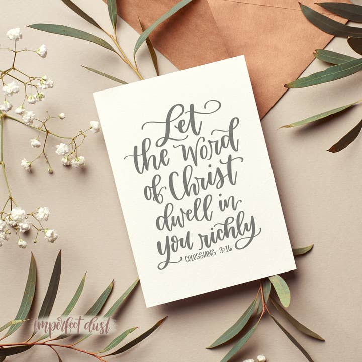 « La Parole du Christ » | Colossiens 3:16 | Impression artistique des Écritures pour la vente par Imperfect Dust