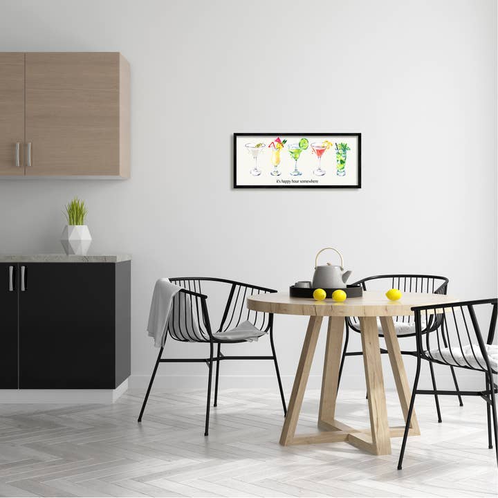 Stupell Industries - Wholesale Wall Sign - Happy Hour Somewhere Cocktails Framed Giclee2