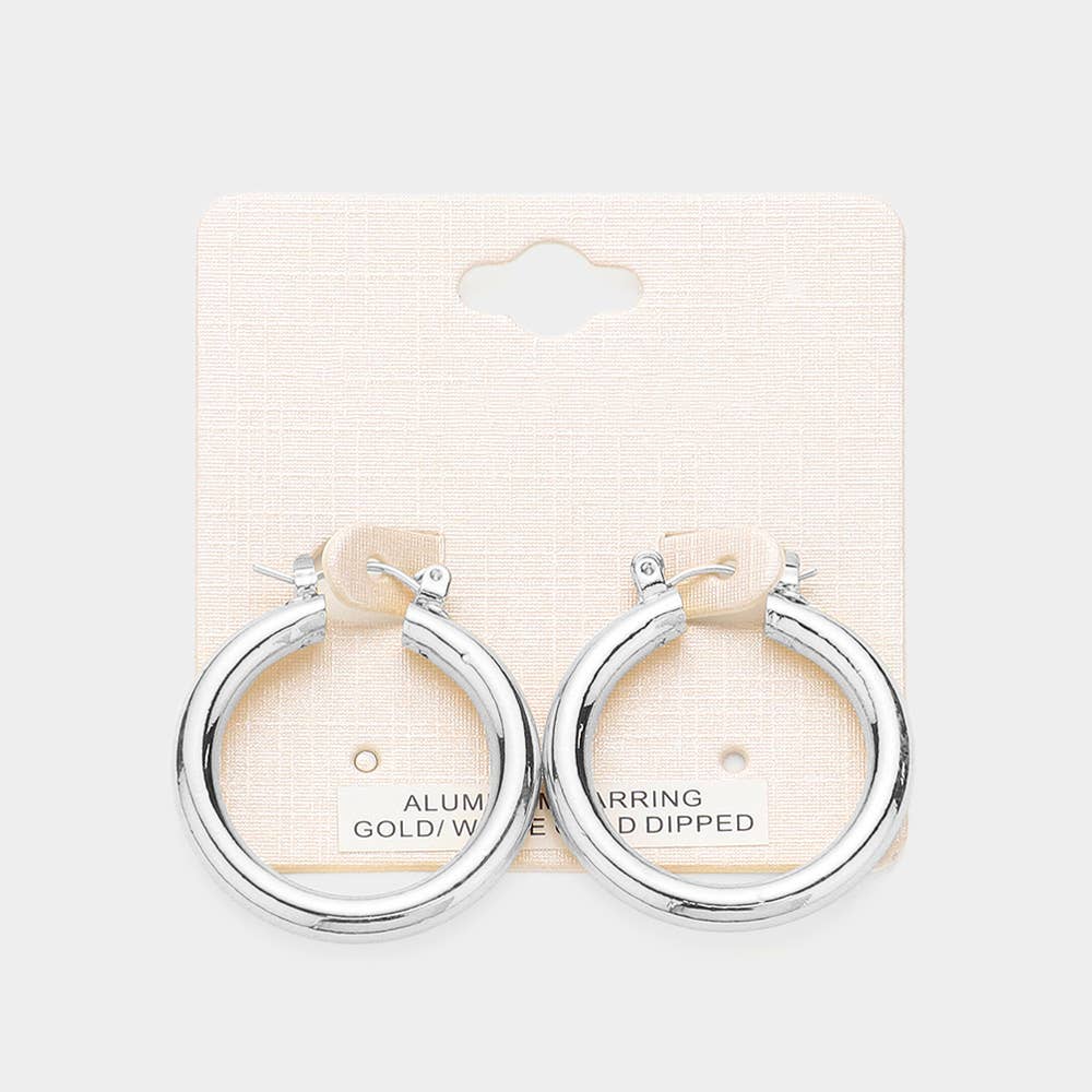 Sensibling Corp. - Wholesale Hoop Earrings - 1.25" Gold Dipped Aluminum Pin Catch Hoop Earrings
1