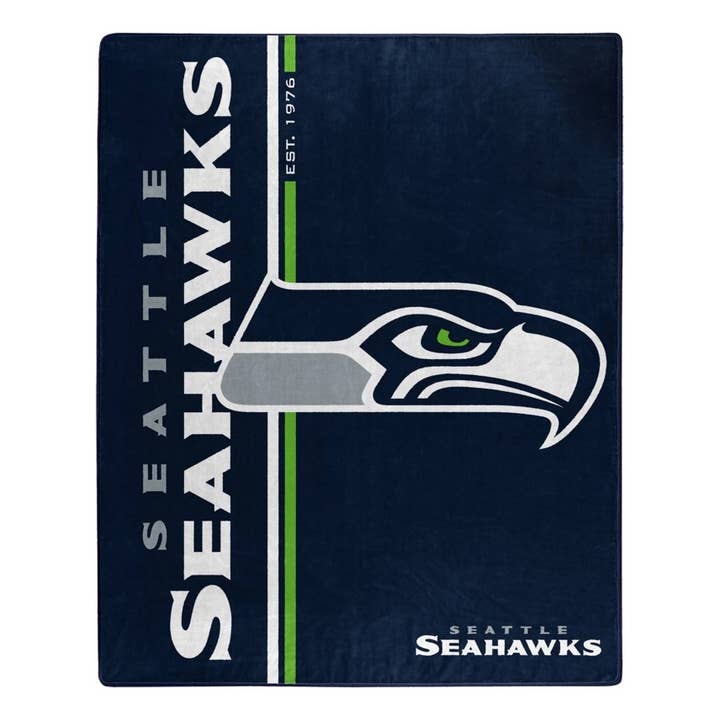 NFL Seattle Seahawks Royal Plush Raschel 50x60 Throw for wholesale by Gulf Coast Sales