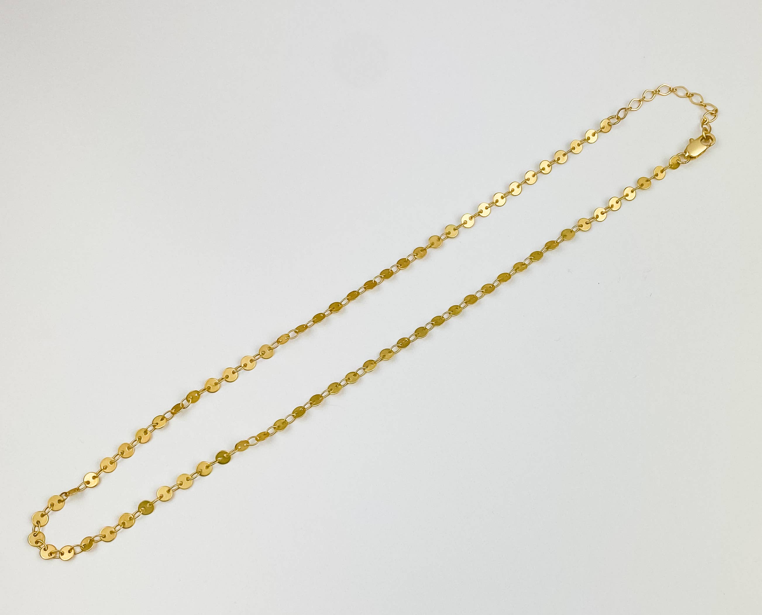 Light Shine - Wholesale Link & Chain Necklace - Paperclip Layering Necklace | Gold Plated Disc, Dainty Chain3