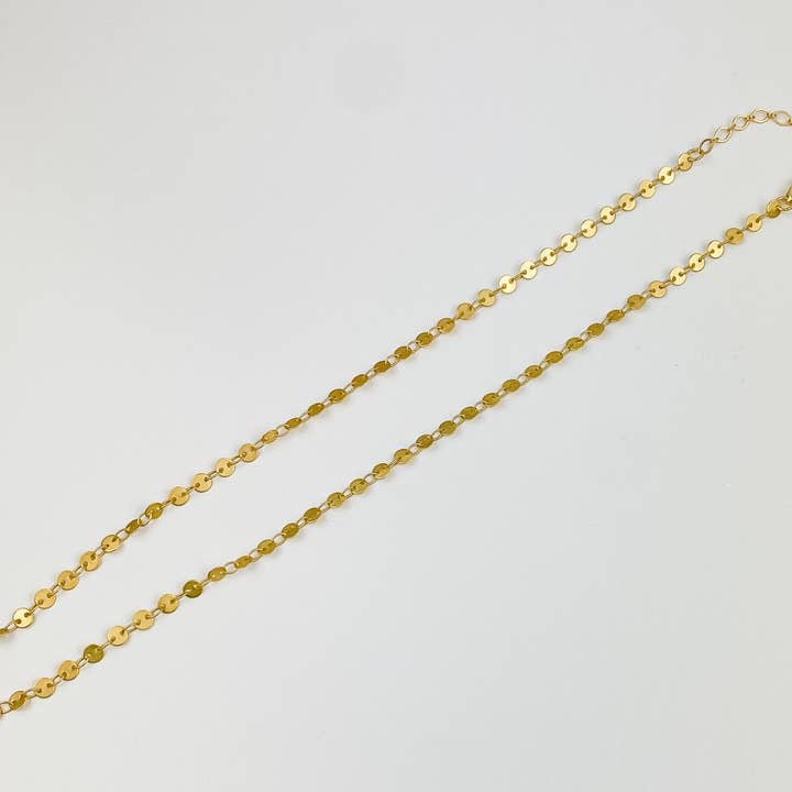 Light Shine - Wholesale Link & Chain Necklace - Paperclip Layering Necklace | Gold Plated Disc, Dainty Chain3