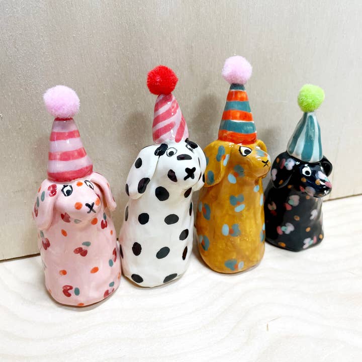 By Bianca Rae - Wholesale Decorative Figurine - Party Minis! Mini Party Dogs in Party Hats.0