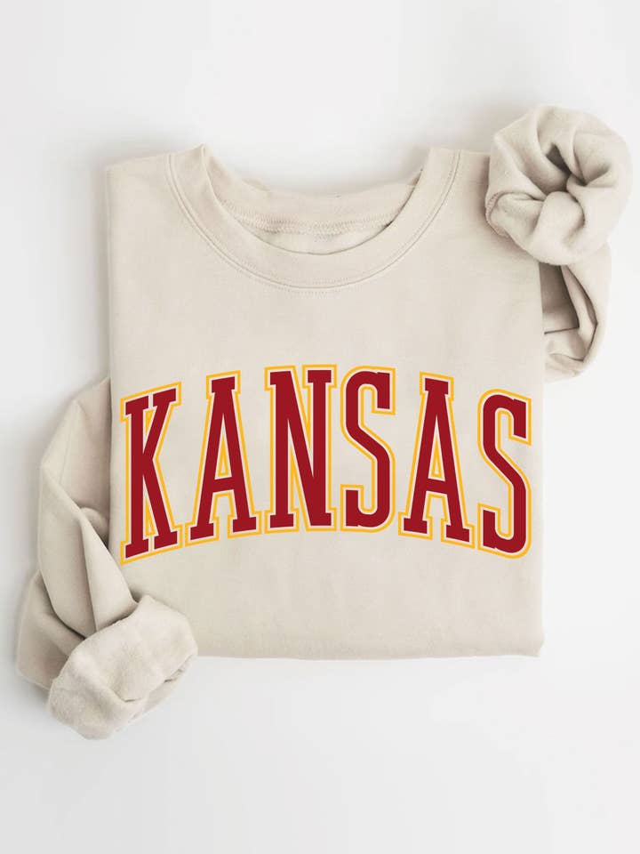 FELPE SPAZZOLATE CON GRAFICA KANSAS PUFF per la vendita all'ingrosso da parte di Rustee Clothing