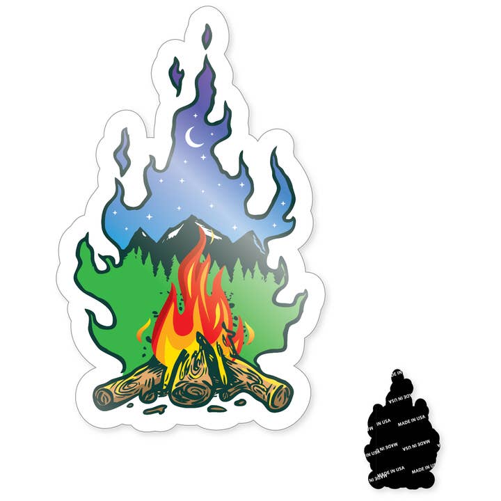 Magnet - Night Time Campfire Shape for wholesale by Morris Magnets