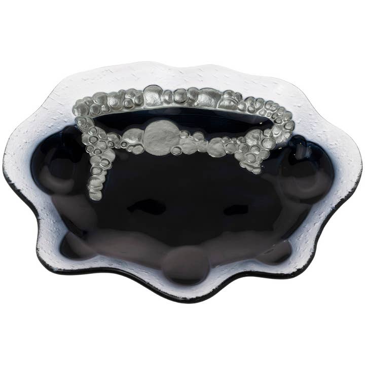 12.25" Cauldron Glass Plate Halloween for wholesale by Boston International