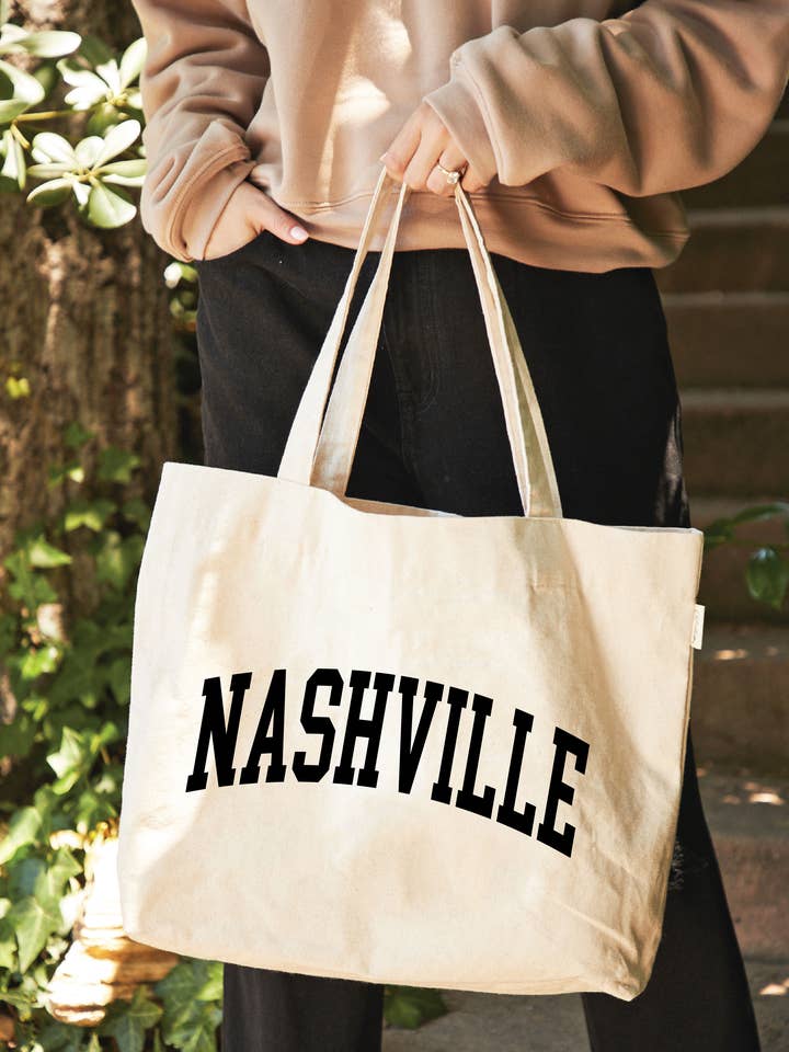 NASHVILLE Canvas Tote Bag for wholesale by OAT COLLECTIVE