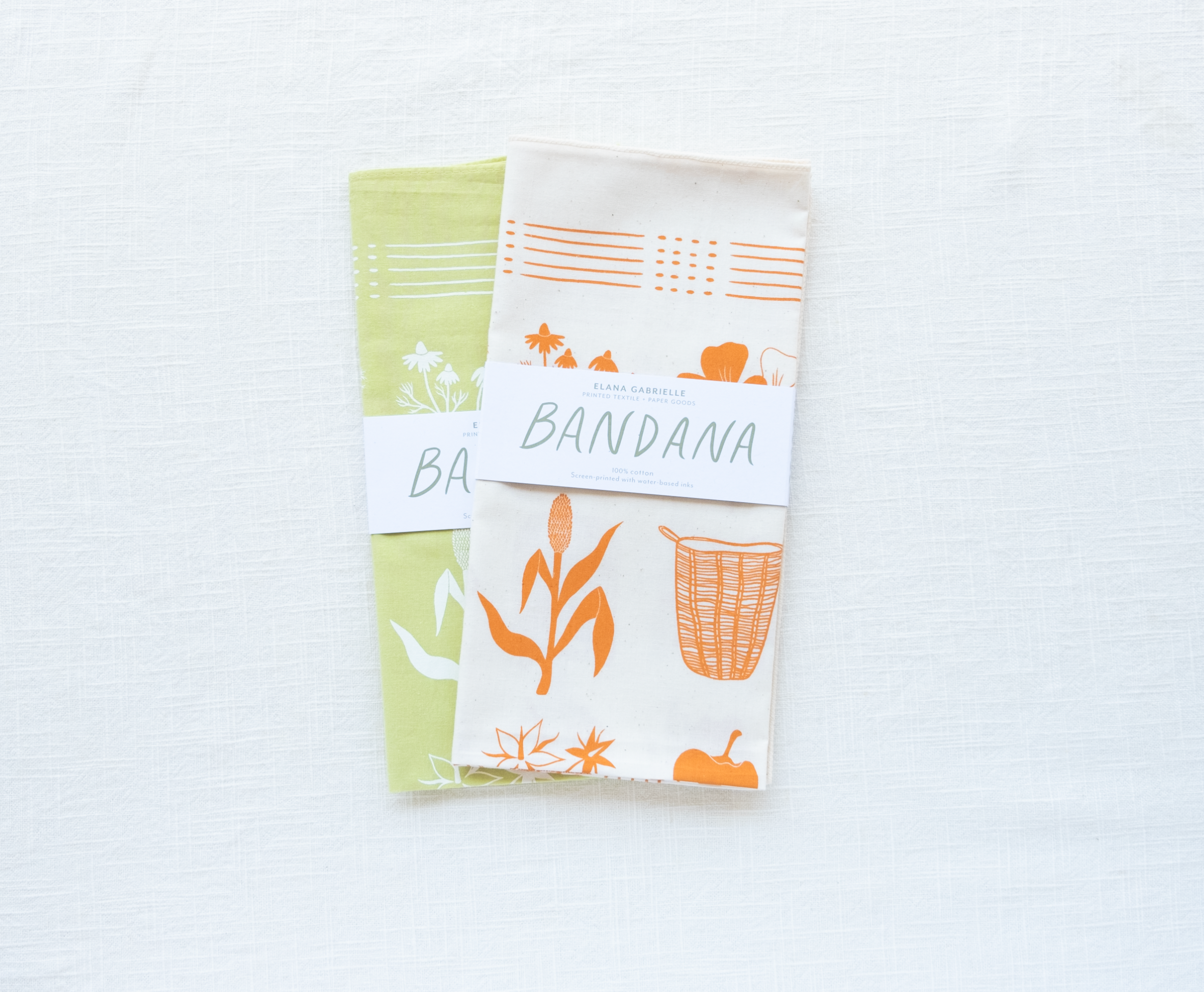 Elana Gabrielle - Wholesale Bandana - Women's - Forage Bandana - Screenprinted Cotton, Market Vegetables1
