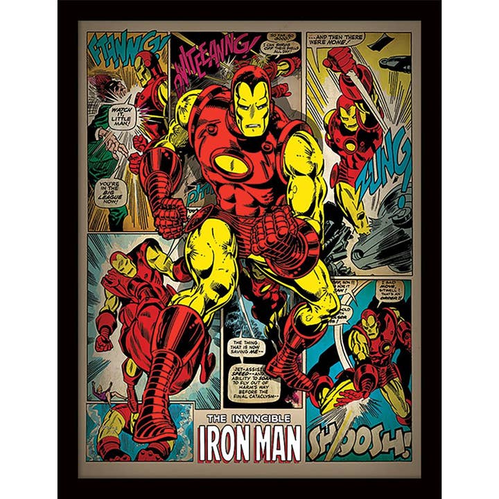 Lámina decorativa de pared Iron Man (retro) para venta al por mayor de Pyramid International