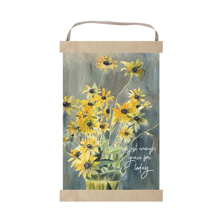 Just Enough Grace for Today Black-Eyed Susan Banner Sign for wholesale by Kindred Hearts