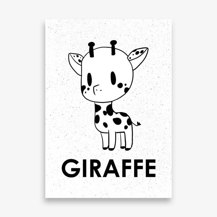 Giraff - Vit - Plantskola Affisch för wholesale av MOODZ design