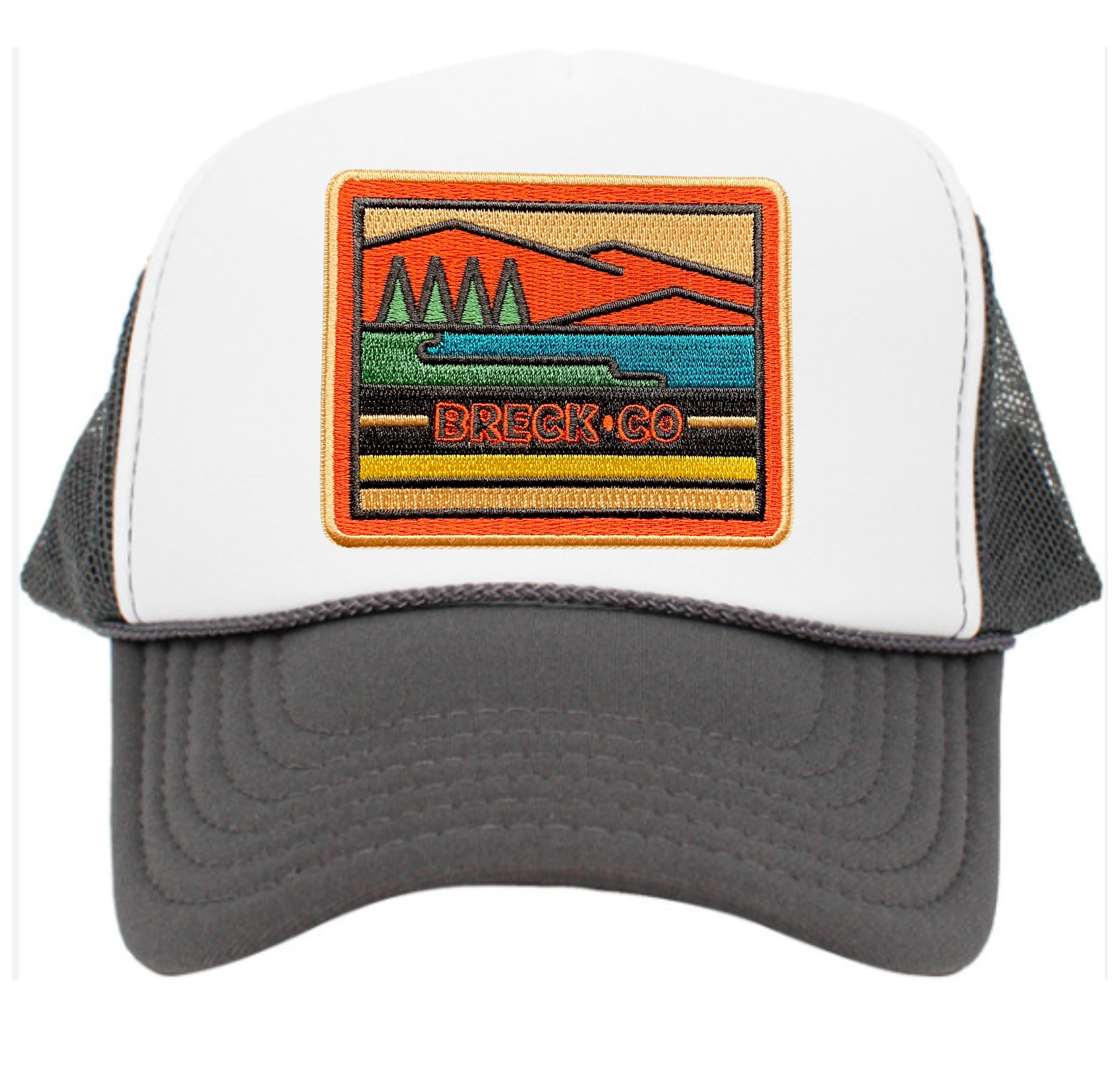 Spruce Seed - Wholesale Trucker Hat - Unisex - Adult Trucker Hat- Breck, CO Retro Mountain Patch Snapback0