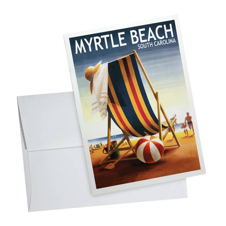 Notecard 51907 Myrtle Beach South Carolina Beach Chair an for wholesale by Lantern Press