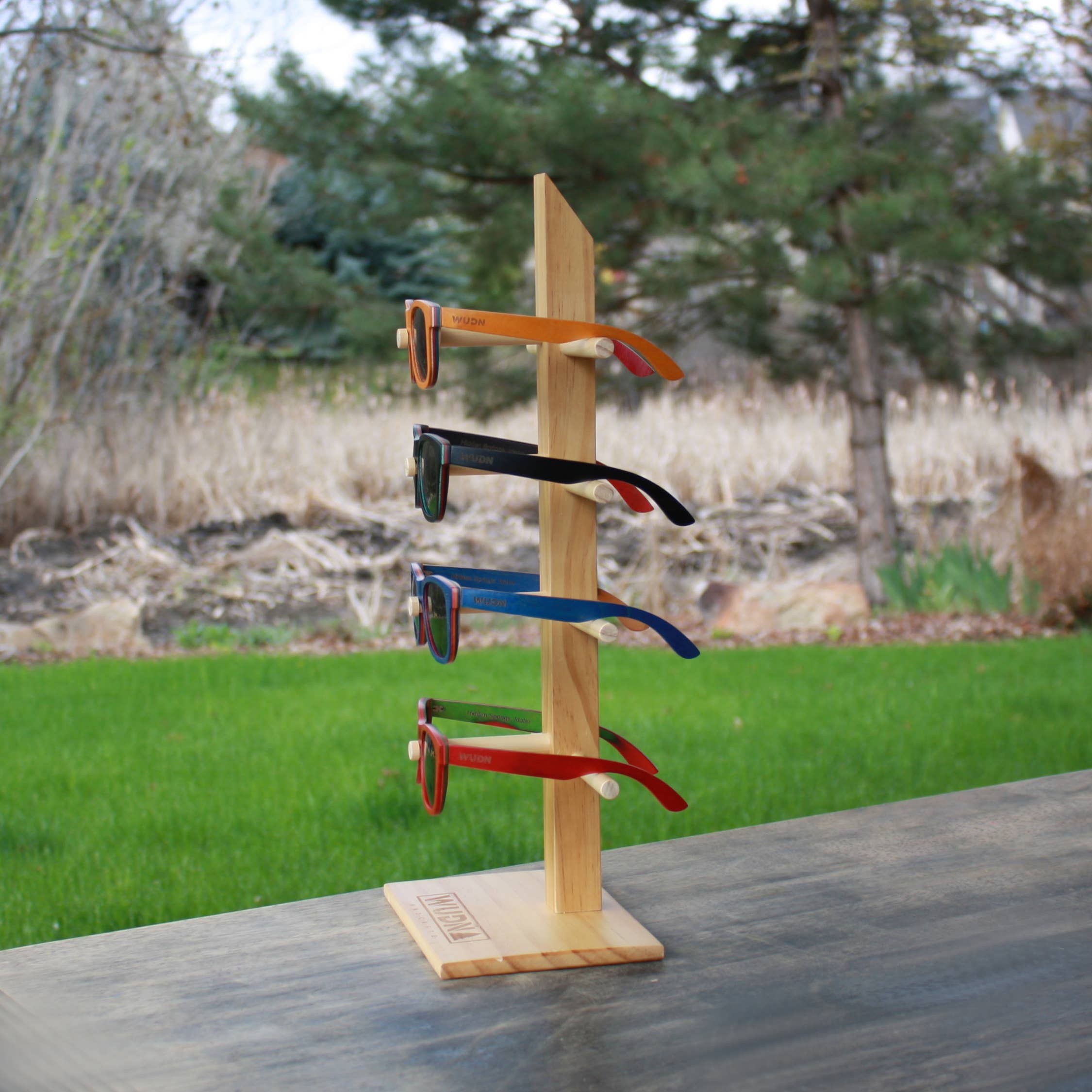 WUDN Handcrafted - Wholesale Sunglasses - Unisex - WUDN Bamboo Retail Sunglasses Display Fixture (4-Pair)3