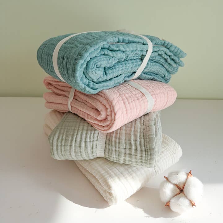 Couvertures pour bébé en mousseline à 4 couches et langes pour la vente par Moa