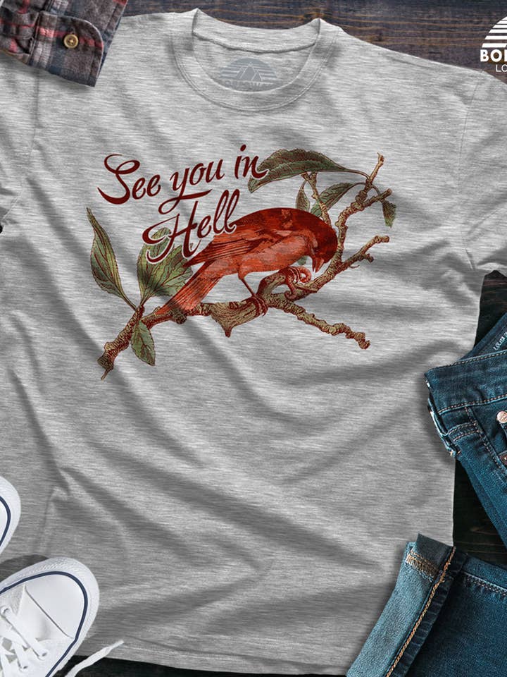 Men's See You In Hell Bird T-Shirt for wholesale by Boredwalk