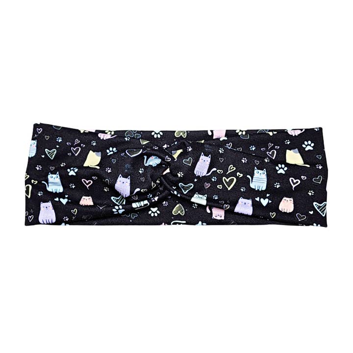 Serre-tête Chats Pastel Noir pour la vente par Pilboxx