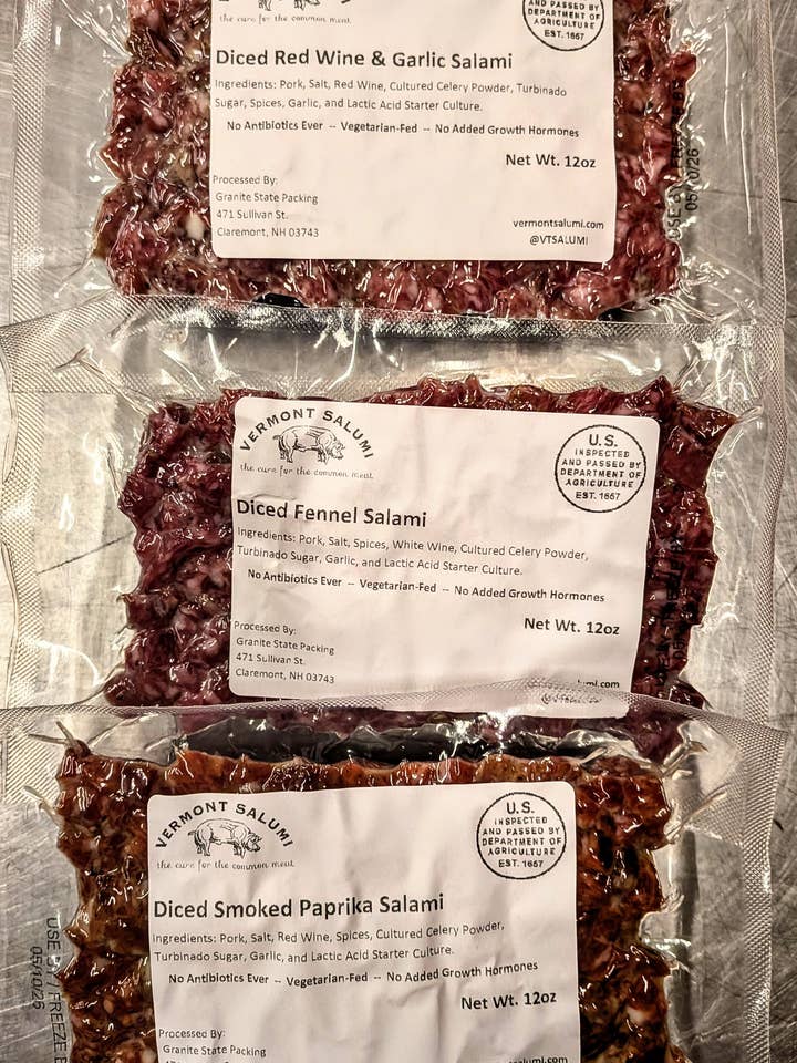 Smoked Paprika Diced Salami for wholesale by Vermont Salumi