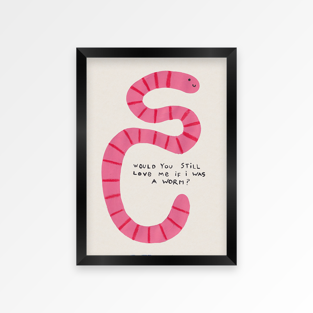 Proper Good – wholesale Art print – Pillow Talk Worm Hand Painted Art Print3