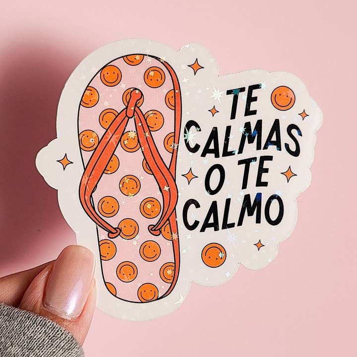 Te Calmas O Te Calmo Chancla Waterbestendige Sticker voor wholesale door honeysheshome