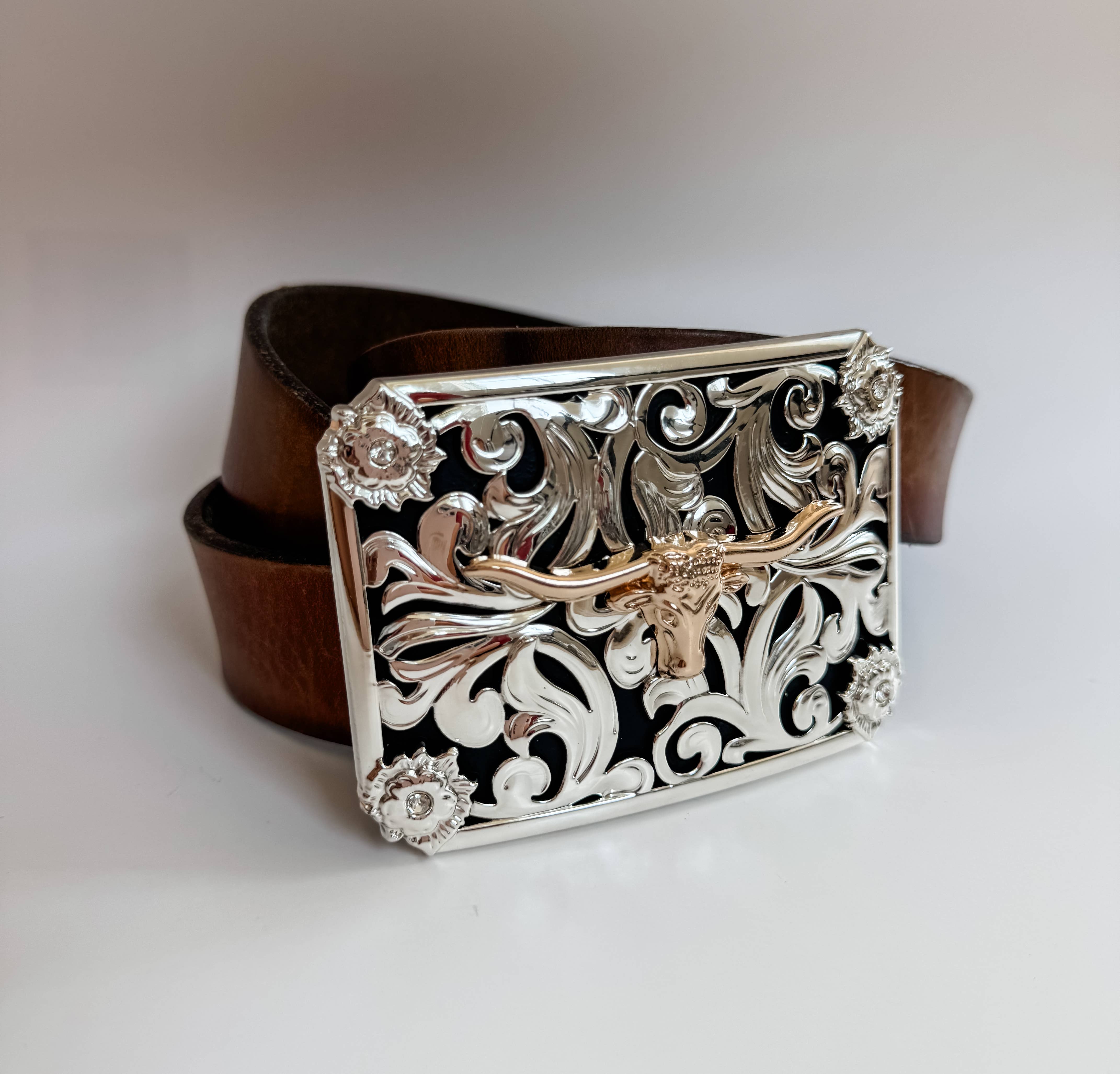Boho Ranch Shop - Wholesale Belt Buckle - Unisex - Western Longhorn Steer Metal Belt Buckle9