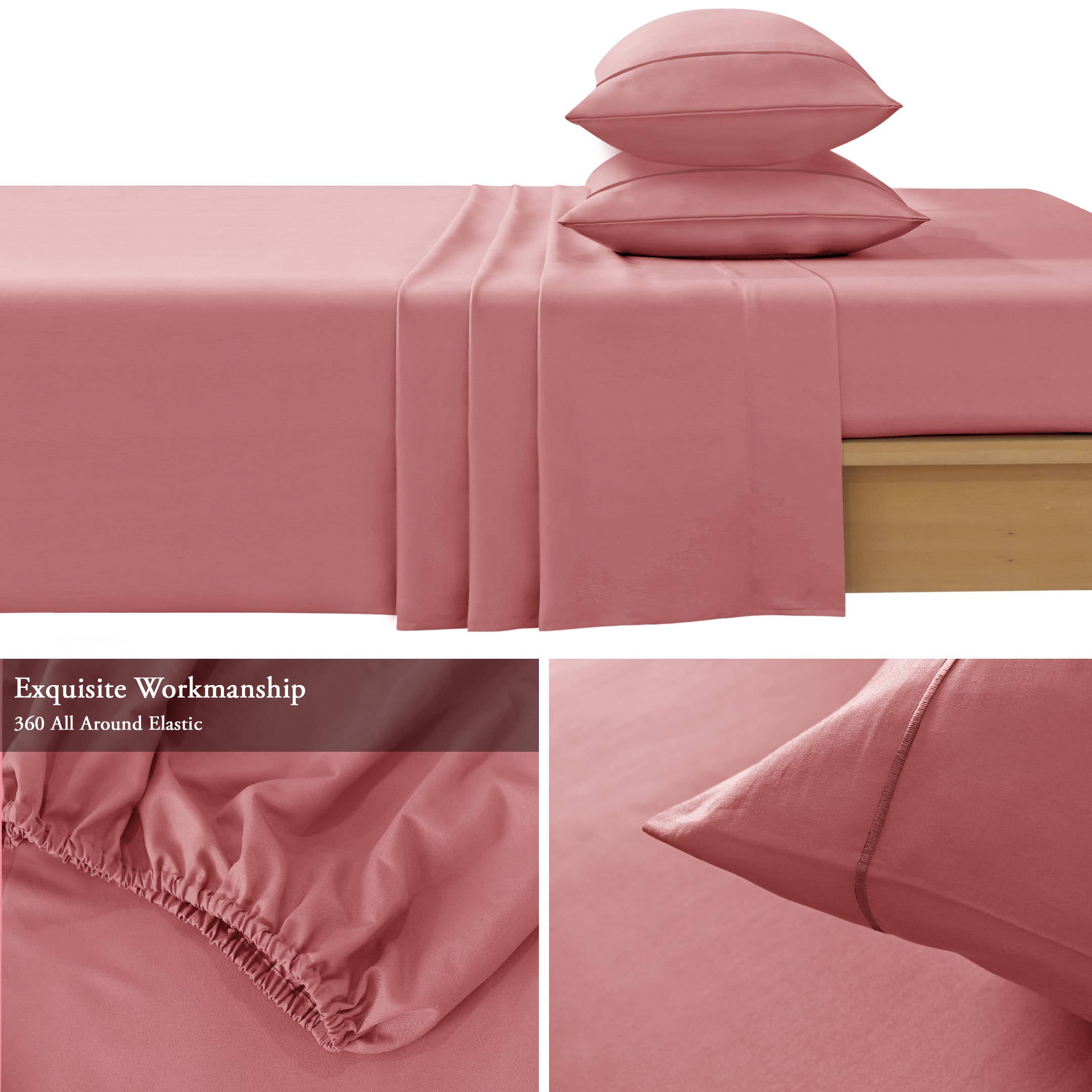 Cottonpassion_US – Conjunto de lençóis por atacado – Jogo de lençol em algodão cetim 400 fios com bordado - 4 peças58