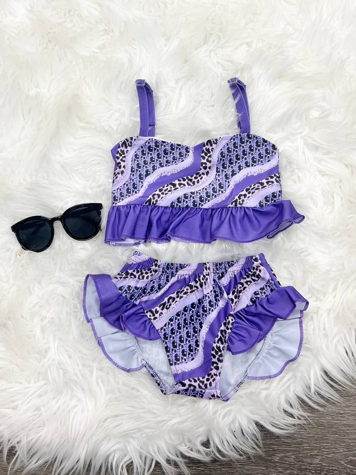 Nala 2pc Purple Swim Suit for wholesale by Two Cute Boutique LLC