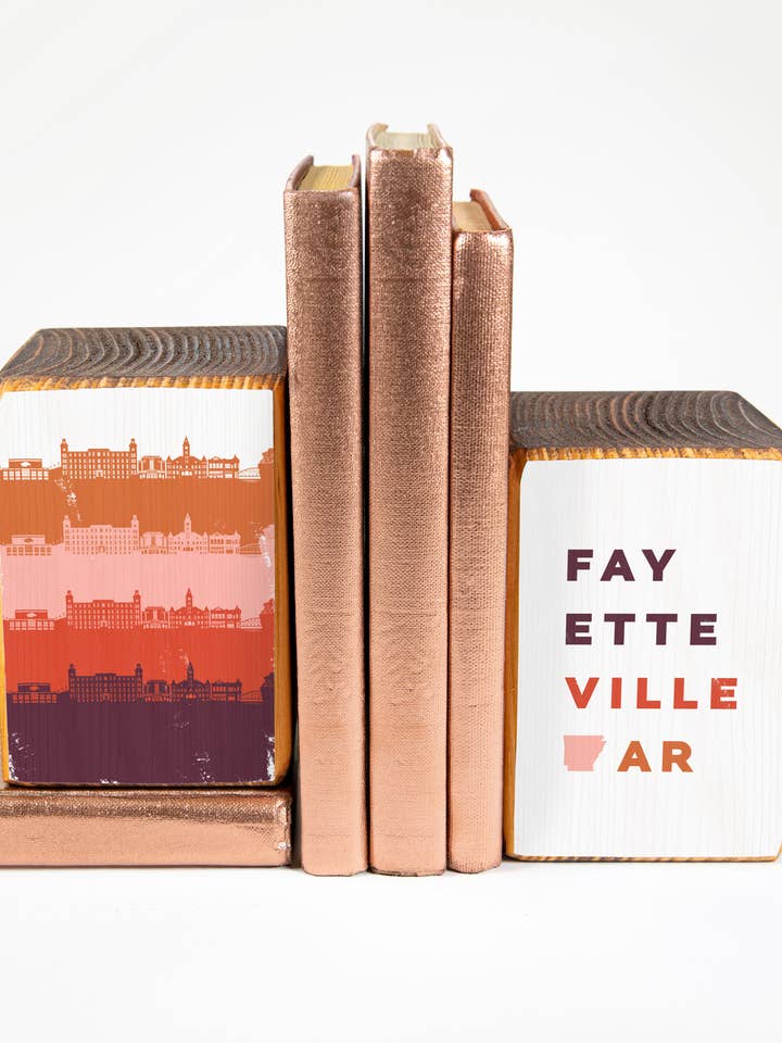 Fayetteville, Arkansas, City Skyline - Bookends por atacado de ARCHd