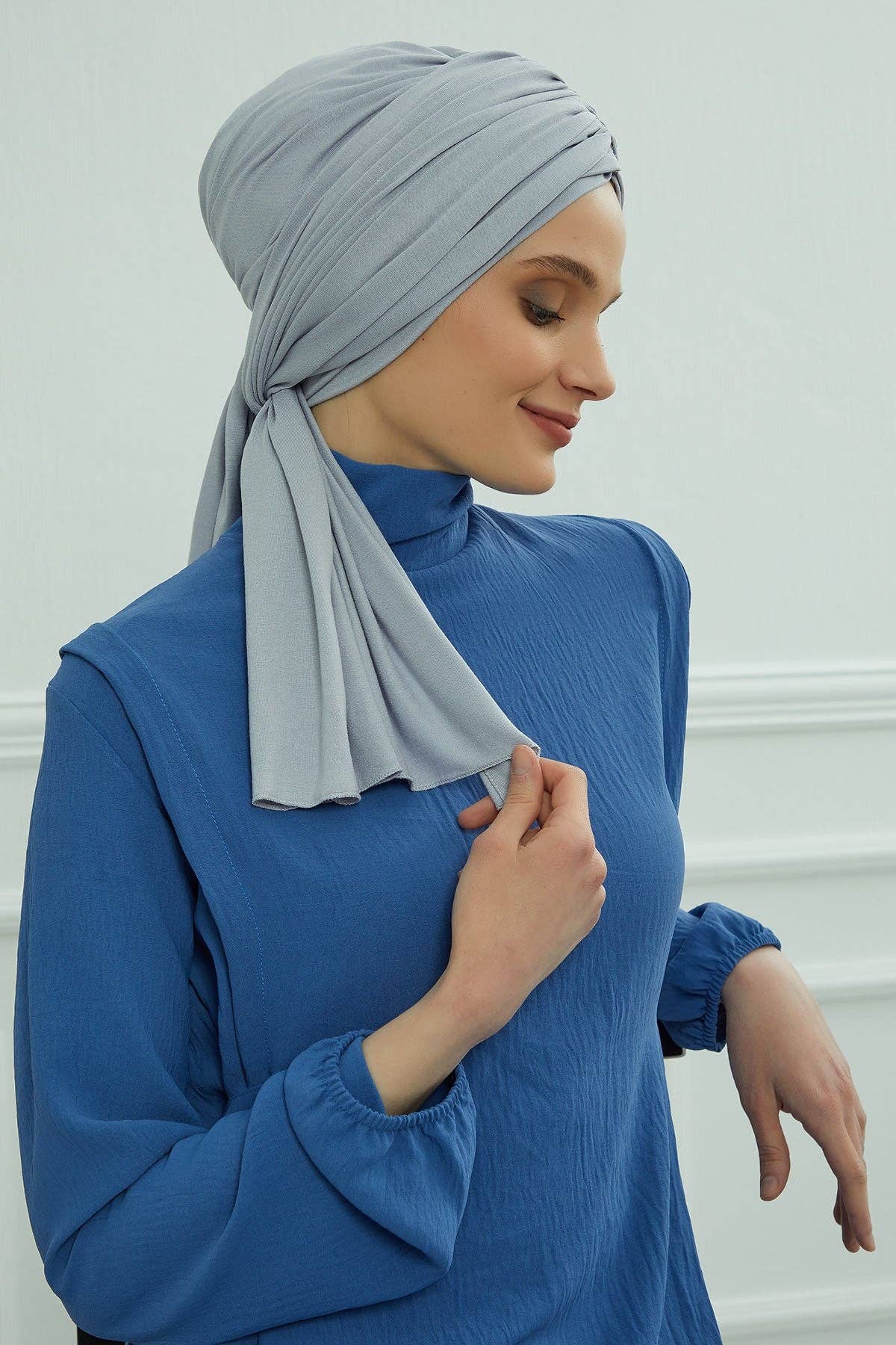 Aisha's Design - Wholesale Head Scarf - Women's - Smocked Shirred Instant Turban for Women, Cotton Lightweight Head Wrap with a Beautiful Design, Stylish Chemo Headwear Turban for Women,B-152