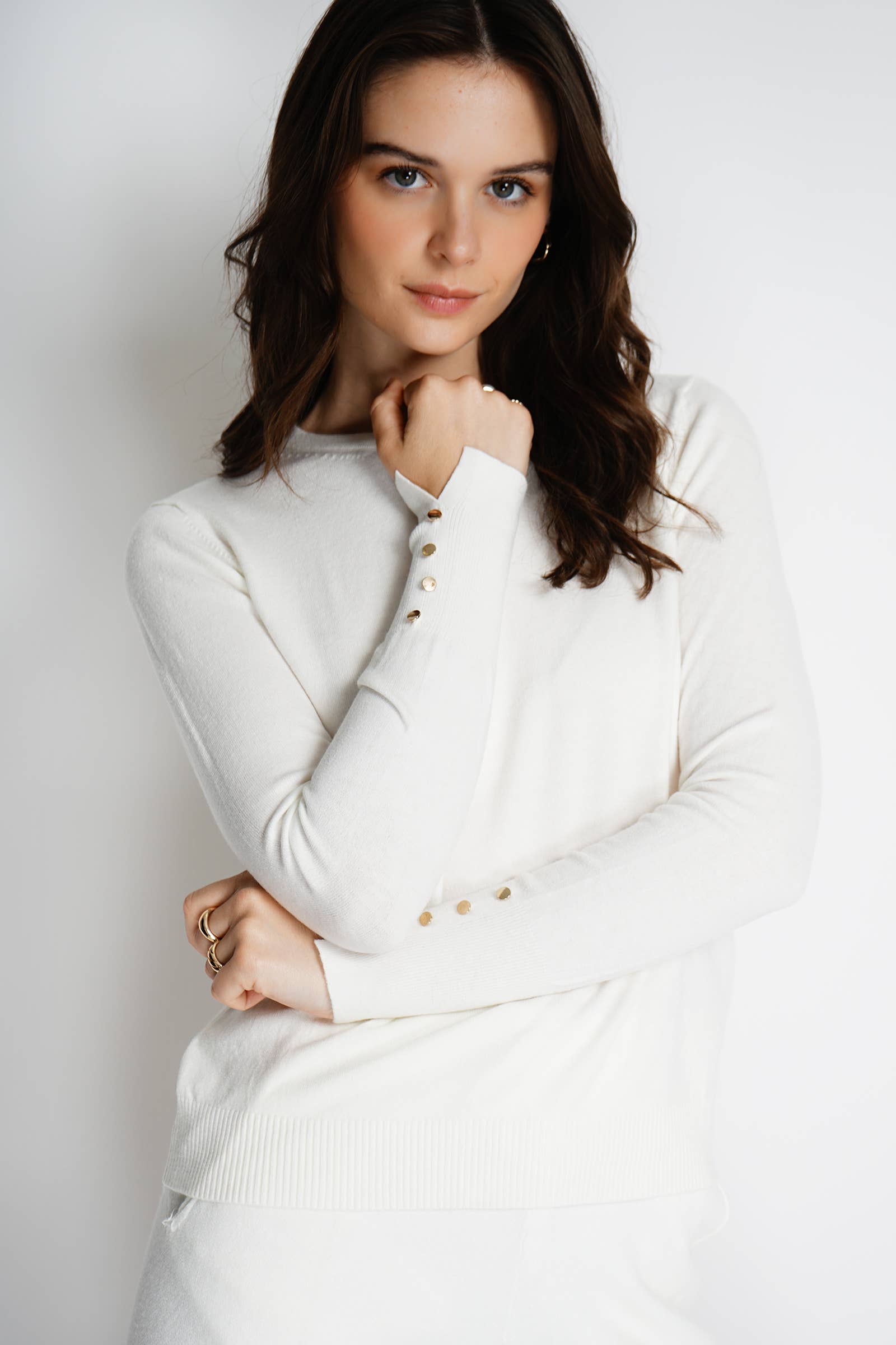 NOELINE - Wholesale Knit Sweater - Women's - Round neck fine knit sweater 2520413