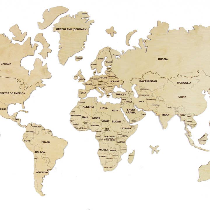 Mapa de palabras de madera natural para venta al por mayor de PromiDesign