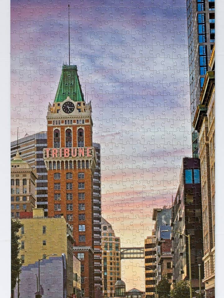 Tribune Tower 500-piece Jigsaw Puzzle for wholesale by Oakland Puzzle Company