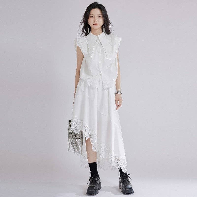 Plush Looks – wholesale Top & skirt set – Women's – Sleeveless Shirt And Skirt Two Piece Set4