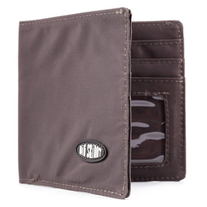 World with Zip Bifold - Cartera con cremallera, color marrón para venta al por mayor de Big Skinny Wallets