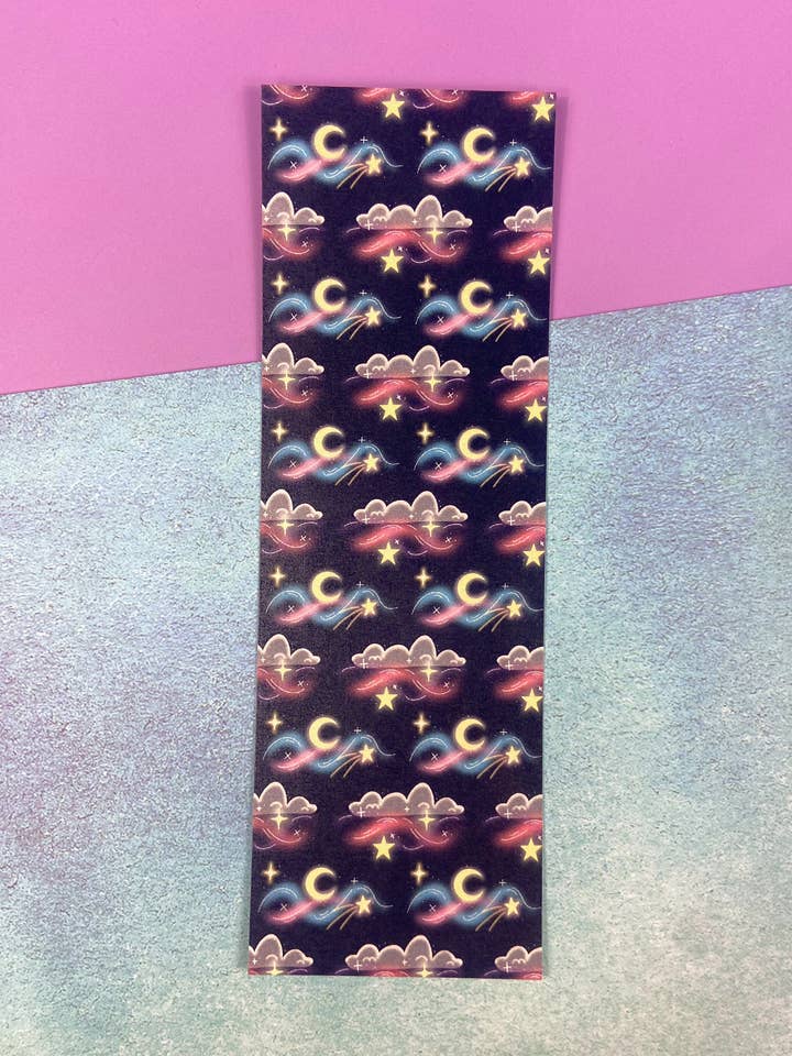Shooting Star Cosmic Galaxy Star Moon Cloud Pattern Bookmark for wholesale by Made Line Designs